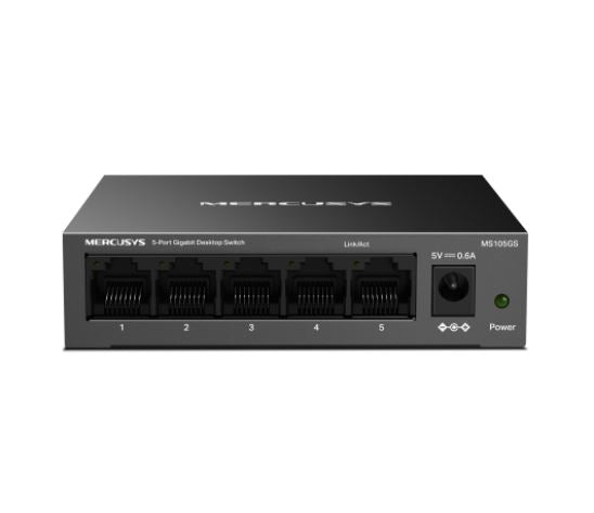 Mercusys MS105GS 5-Port Gigabit Desktop Switch, 5×10/100/1000 MbpsRJ45 port Supporting Auto-MDI/MDIX Mercusys MS105GS 5-Port Gigabit Desktop Switch, 5×10/100/1000 MbpsRJ45 port Supporting Auto-MDI/MDIX